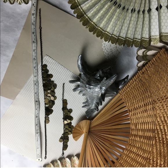 Brass Coin Tassel Necklace and Bracelet Set - Picture 5 of 7